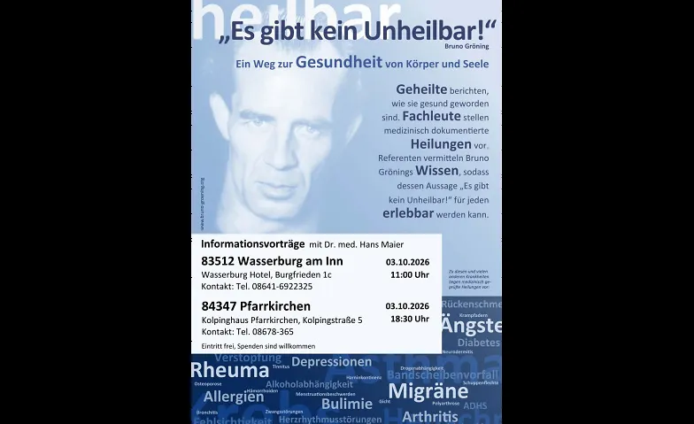 Vortrag mit Arzt – Geheilte berichten am 03. Oktober 2026 · Bild 1