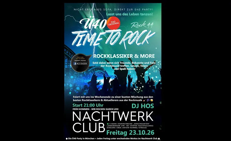 Ü40 PARTY MÜNCHEN» Die große Ü40 Rockparty im Nachtwerk Club · Bild 1