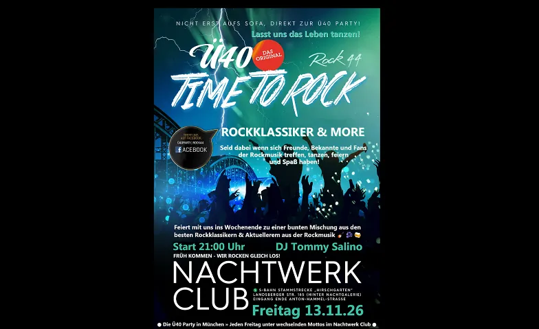 Ü40 PARTY MÜNCHEN» Die große Ü40 Rockparty im Nachtwerk Club · Bild 1